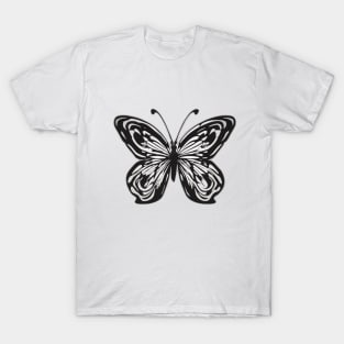 Butterfly Black Shadow Silhouette Anime Style Collection No. 303 T-Shirt